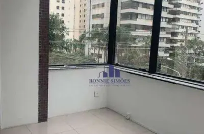 Sala comercial para alugar e vender, 40 m², moema, edifício glass tower, av. jandira, 3 salas, 1 banheiro, 1 vaga, próximo do metrô