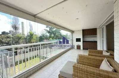 Apartamento com varanda gourmet à venda, 136 m², jurubatuba, magic resort, 3 dorm, 3 suítes, sala ampliada, 4 wc, 2 vagas, vista para o golf clube