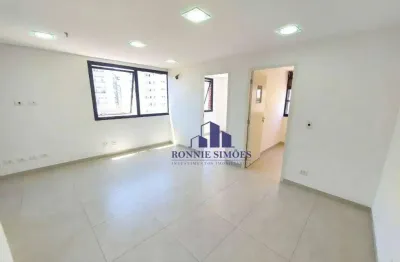 Sala comercial para alugar e vender, 45 m², moema, ed. ibirapuera officer center, 3 salas, 2 wc, copa, 1 vaga, próximo ao shopping e metrô