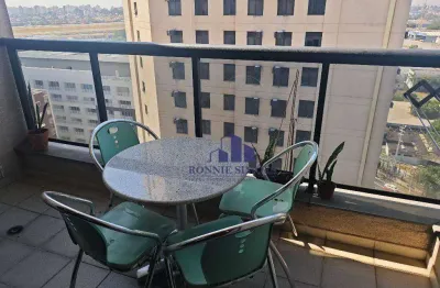 Flat com varanda e mobiliado para alugar, 48 m² 1 dormitórios, 1 wc, 1 vaga, fácil acesso ao aeroporto