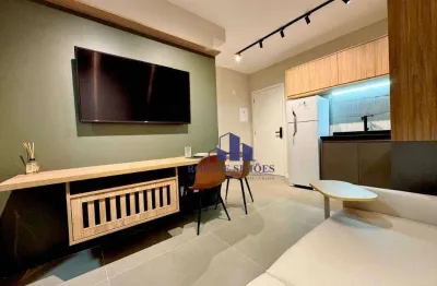 Apartamento mobiliado para alugar, 30 m², ed. kronos moema, avenida dos maracatins, 280, 1 dorm., sala, varanda, 1 banheiro, próximo ao metrô moema