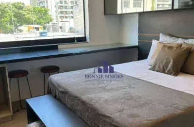Studio mobiliado para alugar em moema, 26 m², 1 dorm., cozinha, banheiro, ar condicionado, uma quadra do shopping e 600 metros do metrô
