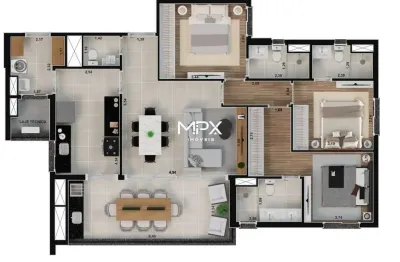 Apartamento com 3 quartos à venda no nova américa, piracicaba  por r$ 957.000