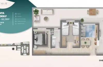 Apartamento com 2 quartos à venda no jardim abaeté, piracicaba  por r$ 263.414