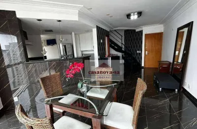 Cobertura com 1 dormitório para alugar, 132 m² por r$ 7.711,00/mês - jardim - santo andré/sp