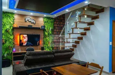 Cobertura com 3 dormitórios à venda, 90 m² por r$ 690.000,00 - vila assunção - santo andré/sp