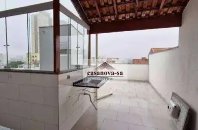 Cobertura com 2 dormitórios para alugar, 90 m² por r$ 2.220,00/mês - vila humaitá - santo andré/sp