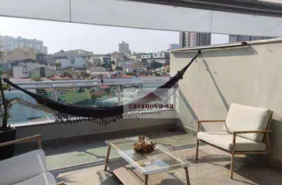 Cobertura com 2 dormitórios para alugar, 104 m² por r$ 4.415,00/mês - santa maria - santo andré/sp