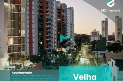 Apartamento com terraço, 3 suítes e 2 vagas de garagem à venda, 112 m² - velha - blumenau/sc