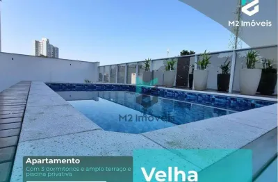 Apartamento garden com piscina e 3 dormitórios à venda, 200 m² - velha - blumenau/sc