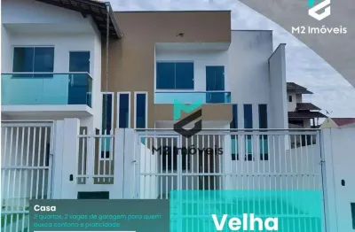 Casa com 3 dormitórios à venda, 120 m² por - velha - blumenau/sc