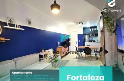 Apartamento semi-mobiliado com 2 dormitórios, 1 suíte no fortaleza