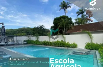 Aconchegante apartamento com 3 dormitórios sendo 2 suíte em andar alto com vista para sol nascente no bairro escola agrícola
