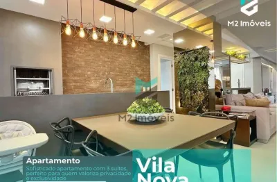 Apartamento com 3 dormitórios à venda, 180 m² - vila nova - blumenau/sc