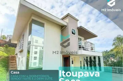 Casa com 4 dormitórios, moderna com suíte master, amplo espaço gourmet e vista privilegiada