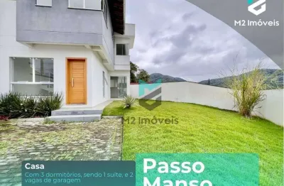 Casa com 3 dormitórios, sendo 1 suíte à venda, 86 m² - passo manso - blumenau/sc