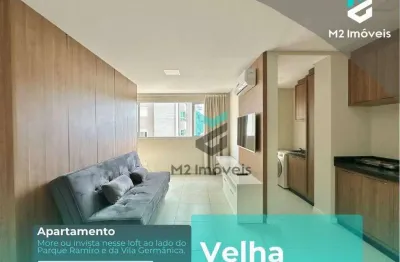 Loft de 47m2 privativos mobiliado e equipado ao lado do parque ramiro e vila germânica em blumenau - sc