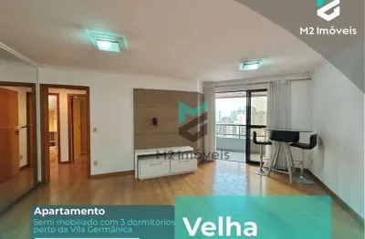 Apartamento de 3 quartos semimobiliado de 110m2 privativos próximo à vila germânica em blumenau - sc