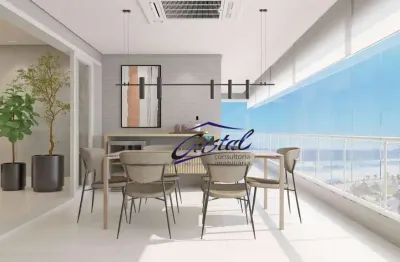Apartamentos com  132 m² 3 suítes na avenida da praia Canto do Forte - Praia Grande