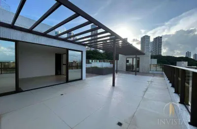 Cobertura com 4 dormitórios à venda, 358 m² por r$ 3.100.000,00 - cabo branco - joão pessoa/pb