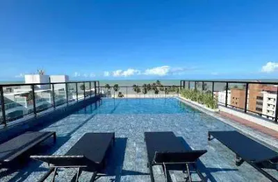 Flat com 1 dormitório à venda, 18 m² por r$ 350.000,00 - cabo branco - joão pessoa/pb