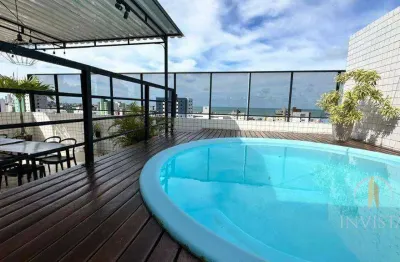 Cobertura com 4 dormitórios à venda, 230 m² por r$ 1.895.000,00 - manaíra - joão pessoa/pb