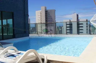 Flat com 1 dormitório para alugar, 29 m² por r$ 2.200,00/mês - boa viagem - recife/pe