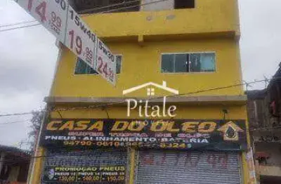 Prédio com 4 casas e 2 salões comerciais à venda, 610 m² por r$ 1.500.000 - vila capriotti - carapicuíba/sp