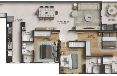 Apartamento com 3 dormitórios à venda, 107 m² por r$ 1.263.295,00 - fazenda - itajaí/sc