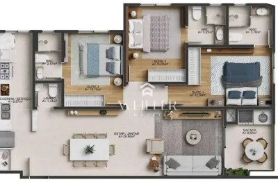 Apartamento com 3 dormitórios à venda, 104 m² por r$ 1.292.753,00 - fazenda - itajaí/sc