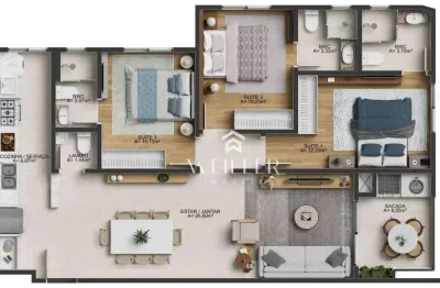 Apartamento com 3 dormitórios à venda, 104 m² por r$ 1.255.364,00 - fazenda - itajaí/sc