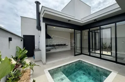 Casa térrea recém construída à venda no condomínio park unimep taquaral com 135m² | 3 dormitórios sendo 1 suíte e 4 vagas de garagem.