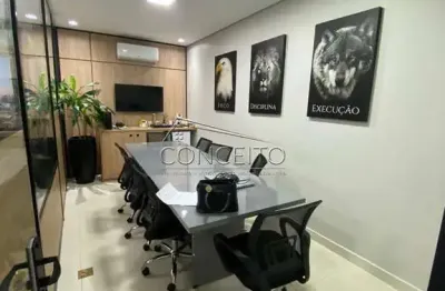 Sala comercial à venda no edifício mário josé ronsini com 65 m² | copa, 2 banheiros e 2 vagas de garagem cobertas.