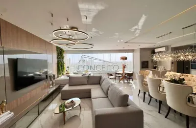 Apartamento decorado à venda no modo porteira fechada no edifício gran bellagio com 150 m² | 3 suítes, varanda com spa e 3 vagas de garagem cobertas