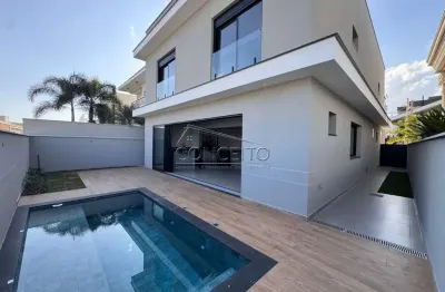 Sobrado recém construído, à venda no condomínio residencial villa d'aquila com área construída de 262,02 m² | 4 suítes e 4 vagas de garagem