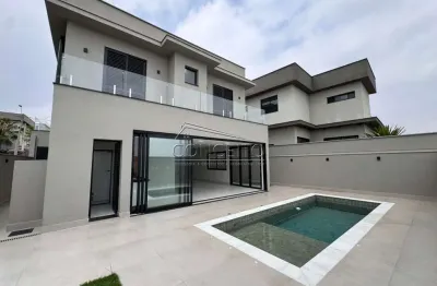 Sobrado disponível para locação no condomínio villa d'aquila com área construída de 214 m² | 3 suítes, sendo 1 suíte com closet e 4 vagas de garagem.