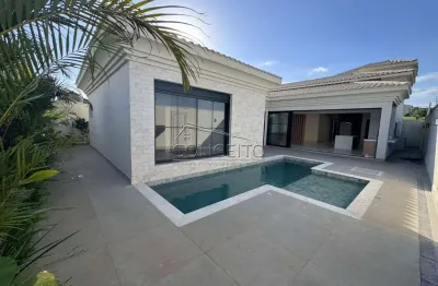 Casa térrea à venda no condomínio residencial damha ii com área construída de 228,87 m² | 3 suítes, completa de planejados e 6 vagas de garagem.