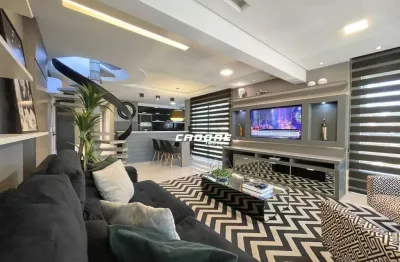 Cobertura mobiliada com área de festas e jacuzzi no jardim blumenau i cadore imóveis