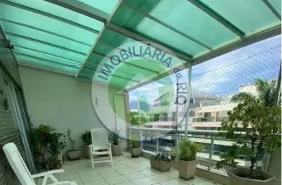 Cobertura de luxo à venda no recreio dos bandeirantes, rj: 3 quartos, 3 suítes, 2 salas, 3 banheiros, 4 vagas, 390m².