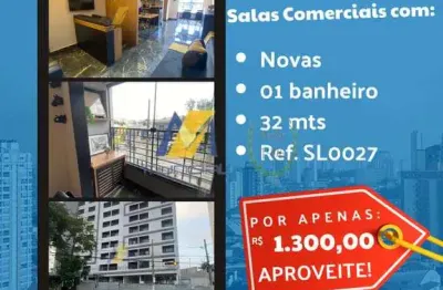 Sala comercial com 19 salas para alugar no parque jaçatuba, santo andré , 23 m2 por r$ 1.300