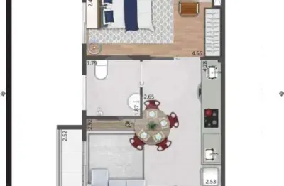 Apartamento com 2 quartos à venda na avenida dos carinás, 64, indianópolis, são paulo, 38 m2 por r$ 501.393