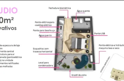 Kitnet / stúdio à venda na avenida açocê, 50, indianópolis, são paulo, 30 m2 por r$ 750.000