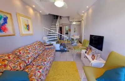 Cobertura decorada, 2 dorms, 200mts praia, região do aquário