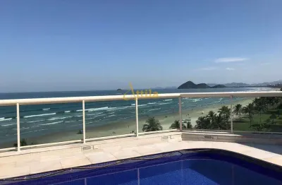 Cobertura pé na areia com vista para o mar com 4 dormitórios