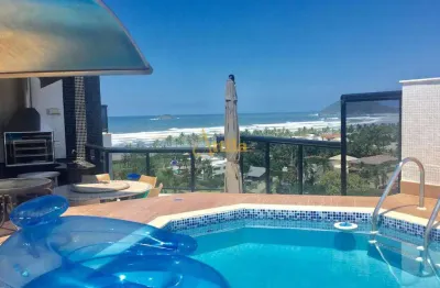 Cobertura duplex alto padrão, vista para o mar e serra do mar