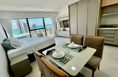 Icon Design Living – Studio mobiliado 30,75m² | 300m do mar | Rooftop e lazer completo | Taxas inclusas