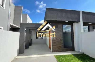 Belíssima casa 3 quartos com espaço de terreno nos fundos e passagem lateral - estrutura para 2º piso.