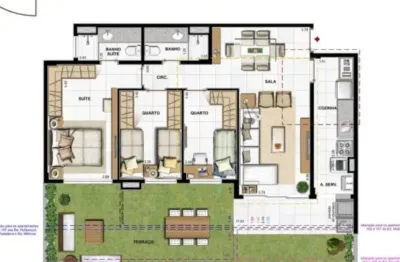 Apartamento garden 3 quartos a venda recreio dos bandeirantes.