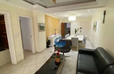 Apartamento na quadra da praia de aparecida, 133m², três quartos, três banheiros, 1 vaga de garagem privativa