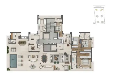 Espetacular: cobertura linear na barra da tijuca, oceana golf, 4 suítes, 386m, vista mar